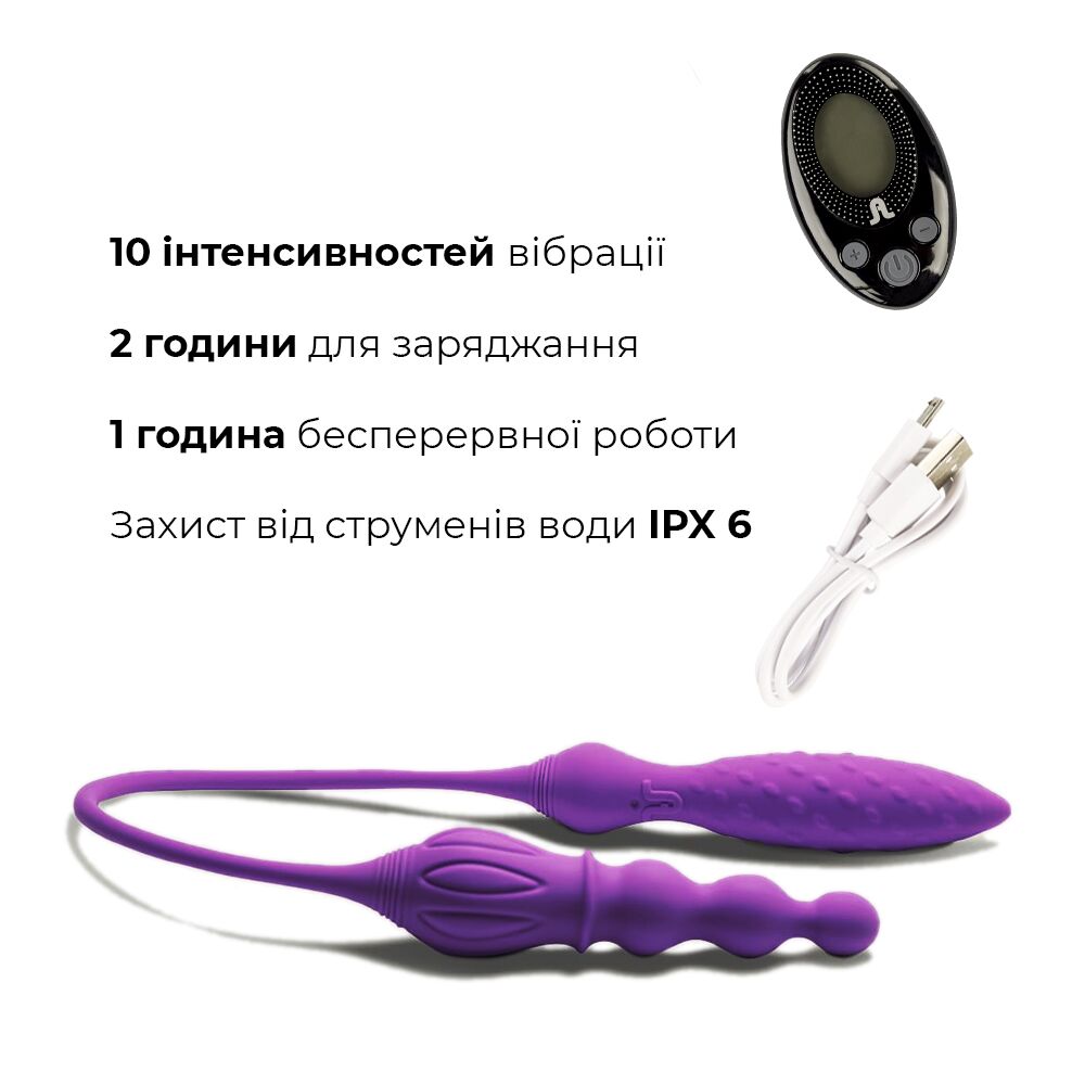 Вібратор двосторонній adrien lastic ad 2x з пультом lrs Вібратор двосторонній adrien lastic ad 2x з пультом lrs