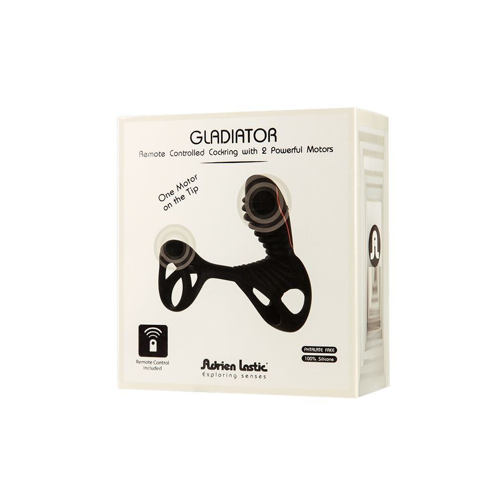 Вібронасадка на член adrien lastic gladiator з пультом lrs, стимуляція клітора та точки g, 2 мотори Вібронасадка на член adrien lastic gladiator з пультом lrs, стимуляція клітора та точки g, 2 мотори