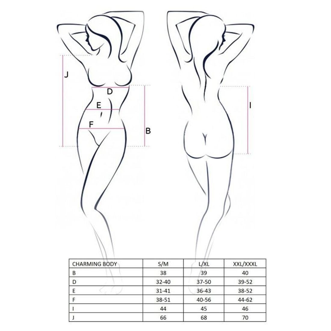 Боді passion charming body l/xl, black Боді passion charming body l/xl, black