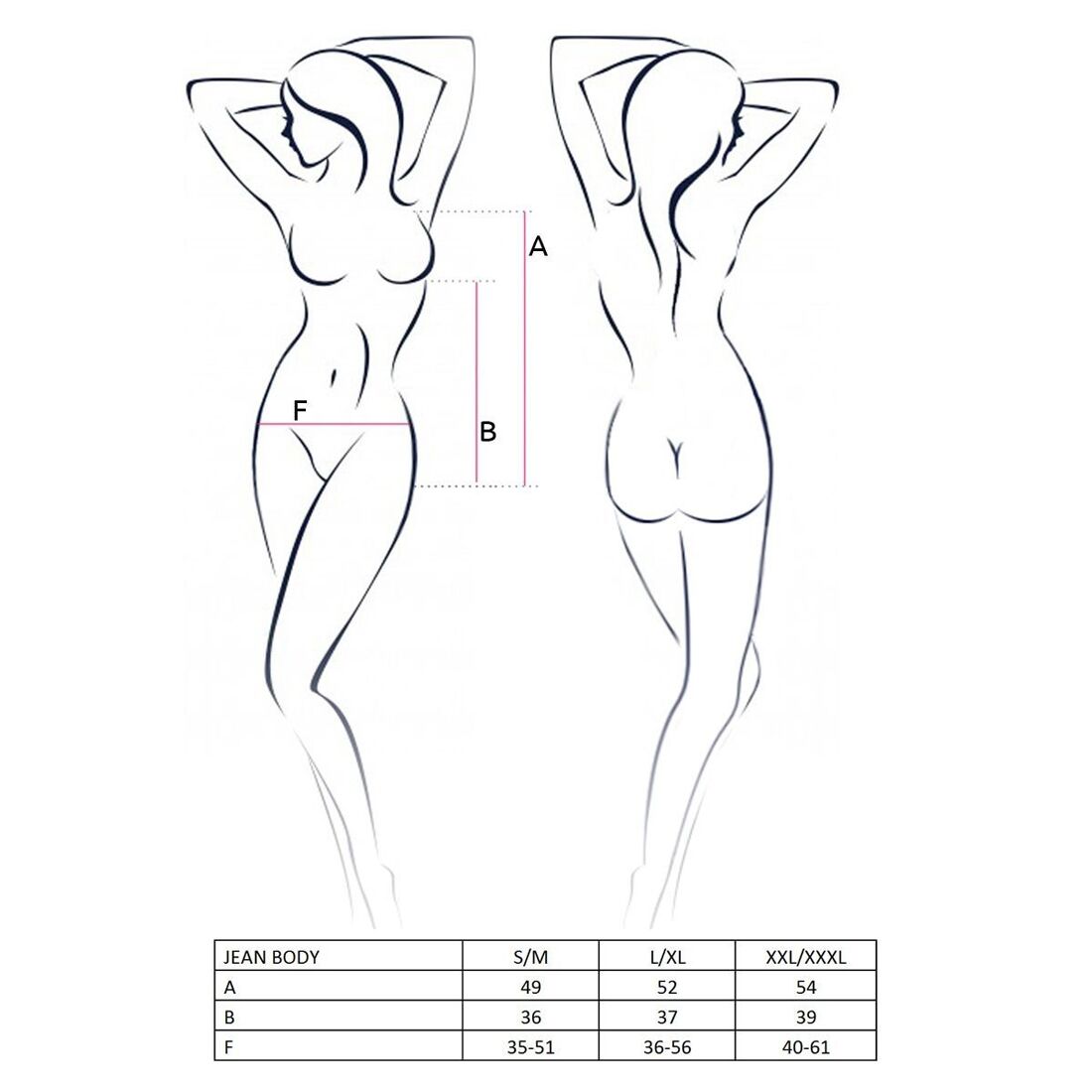 Боді монокіні під латекс passion jean body l/xl, black Боді монокіні під латекс passion jean body l/xl, black