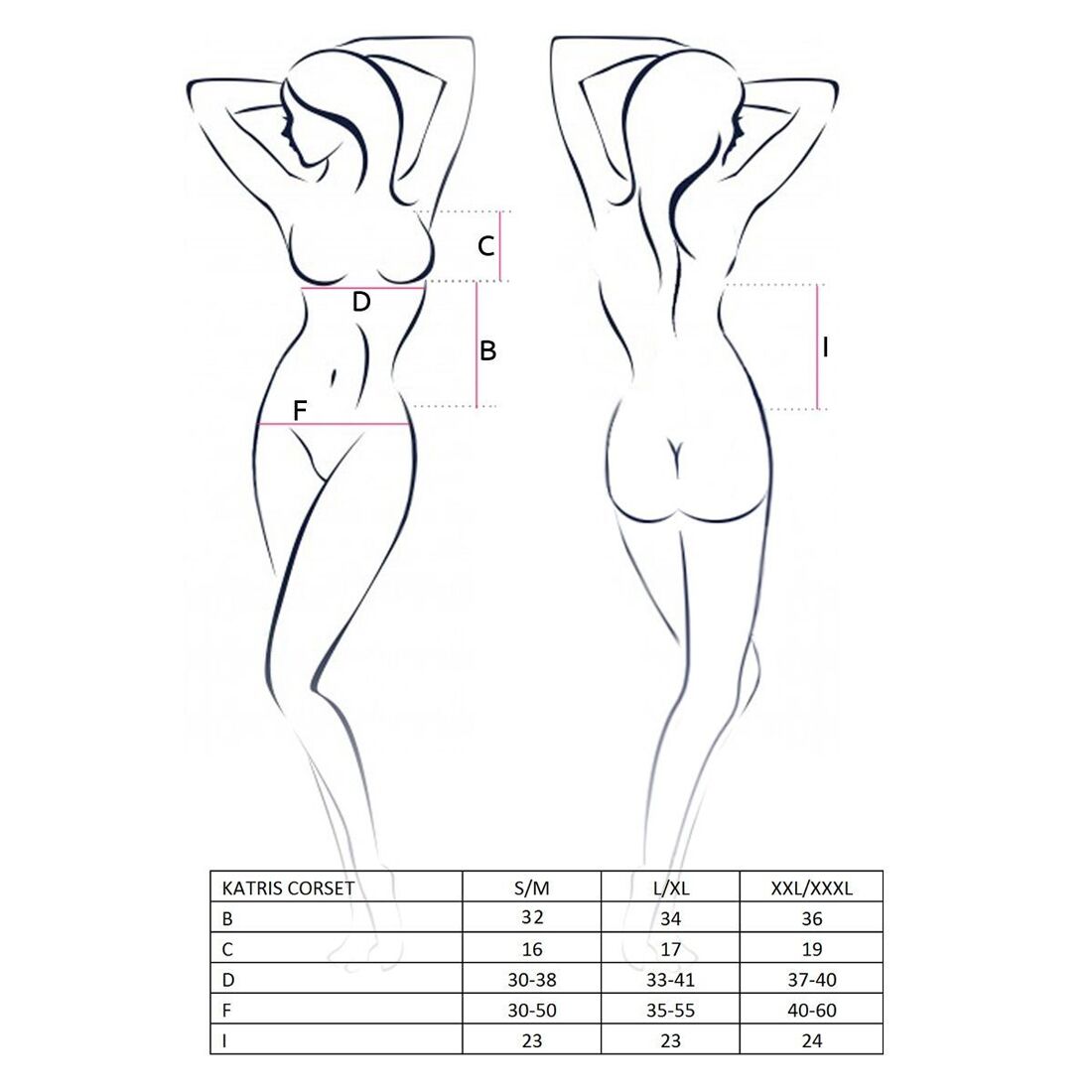 Корсет з пажами passion katriss corset xxl/xxxl, black, трусики, шнурівка