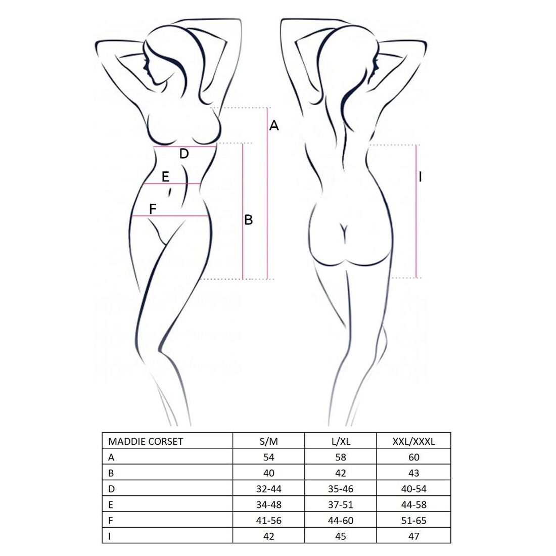 Корсет сорочка з пажами passion maddie corset l/xl, black, трусики Корсет сорочка з пажами passion maddie corset l/xl, black, трусики