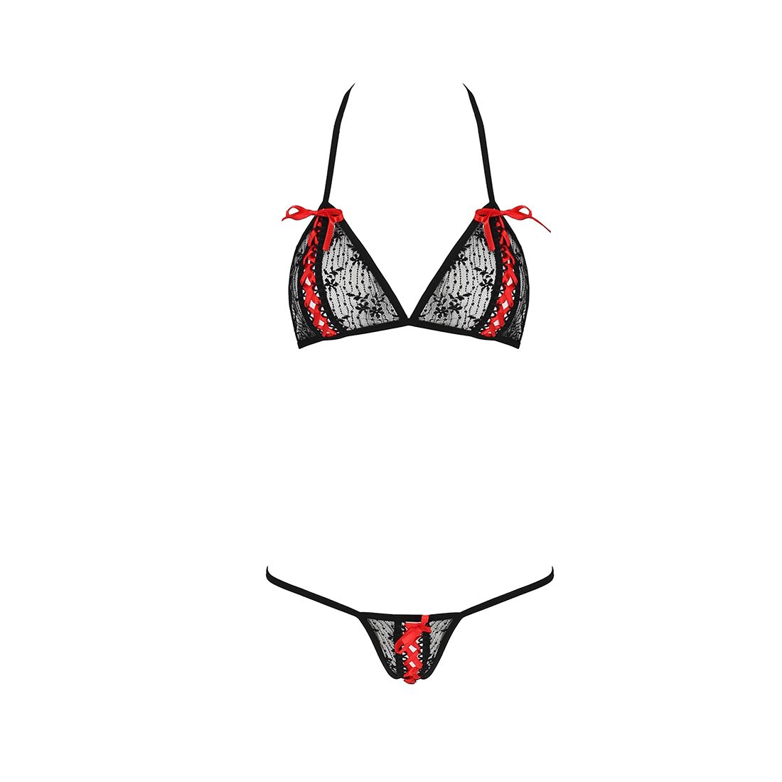 Комплект білизни passion melissa bikini s/m, black, ліф зі шнурівкою і трусики стрінги Комплект білизни passion melissa bikini s/m, black, ліф зі шнурівкою і трусики стрінги