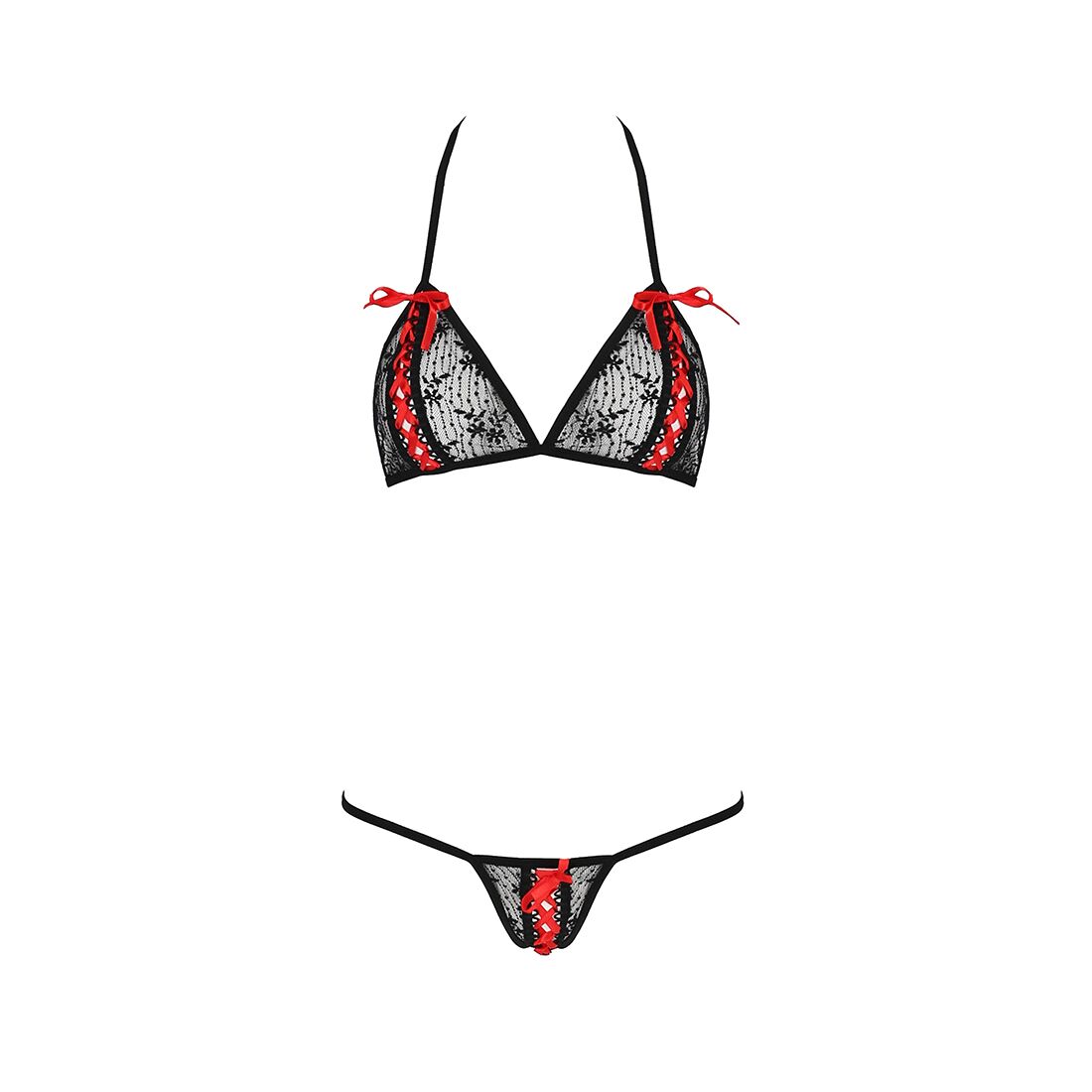 Комплект білизни passion melissa bikini xxl/xxxl, black, ліф зі шнурівкою і трусики стрінги Комплект білизни passion melissa bikini xxl/xxxl, black, ліф зі шнурівкою і трусики стрінги