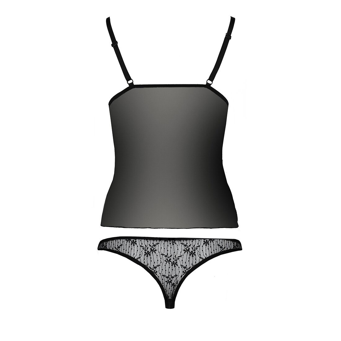 Комплект білизни passion melissa set s/m, black, ліф сорочка зі шнурівкою і трусики Комплект білизни passion melissa set s/m, black, ліф сорочка зі шнурівкою і трусики