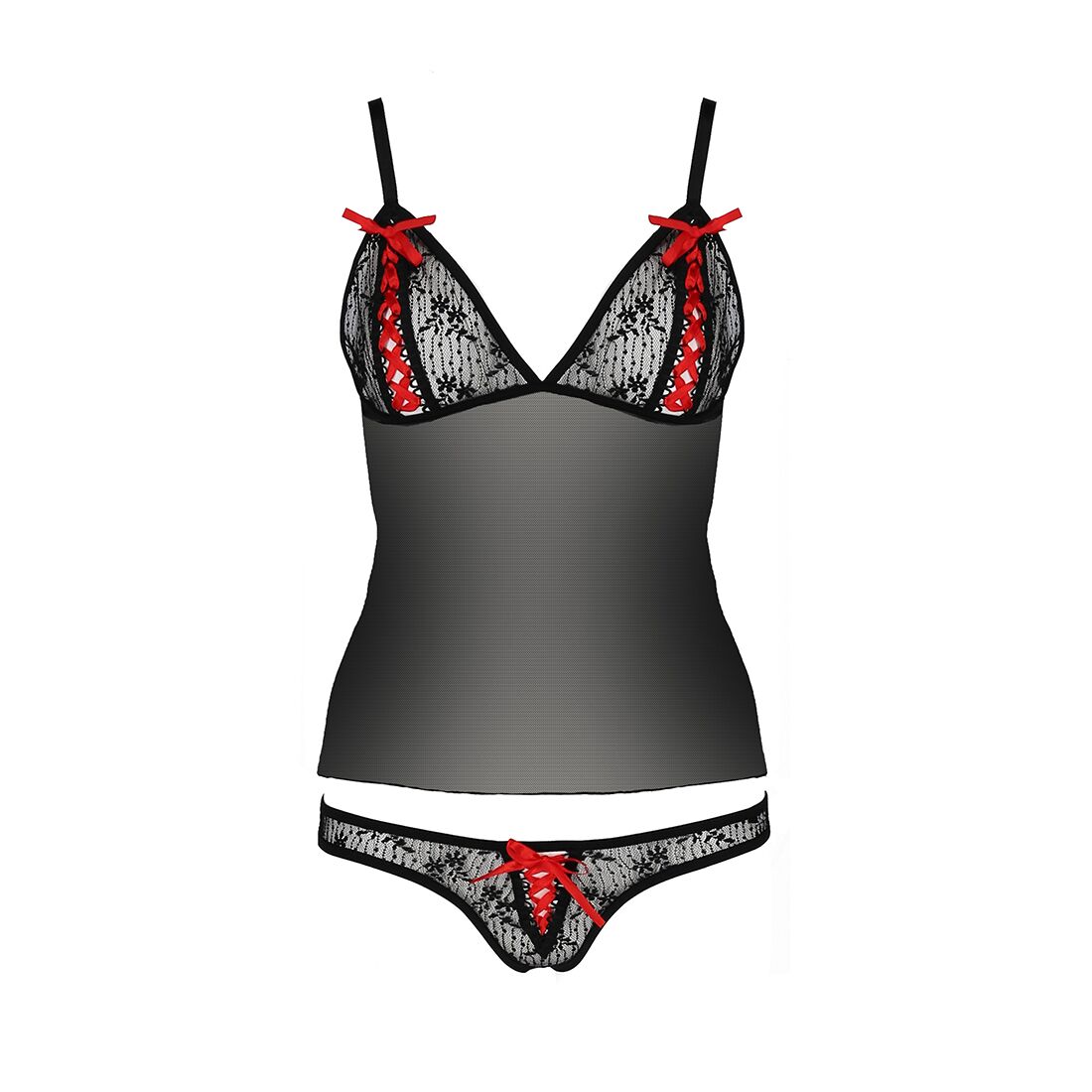 Комплект білизни passion melissa set xxl/xxxl, black, ліф сорочка зі шнурівкою і трусики Комплект білизни passion melissa set xxl/xxxl, black, ліф сорочка зі шнурівкою і трусики