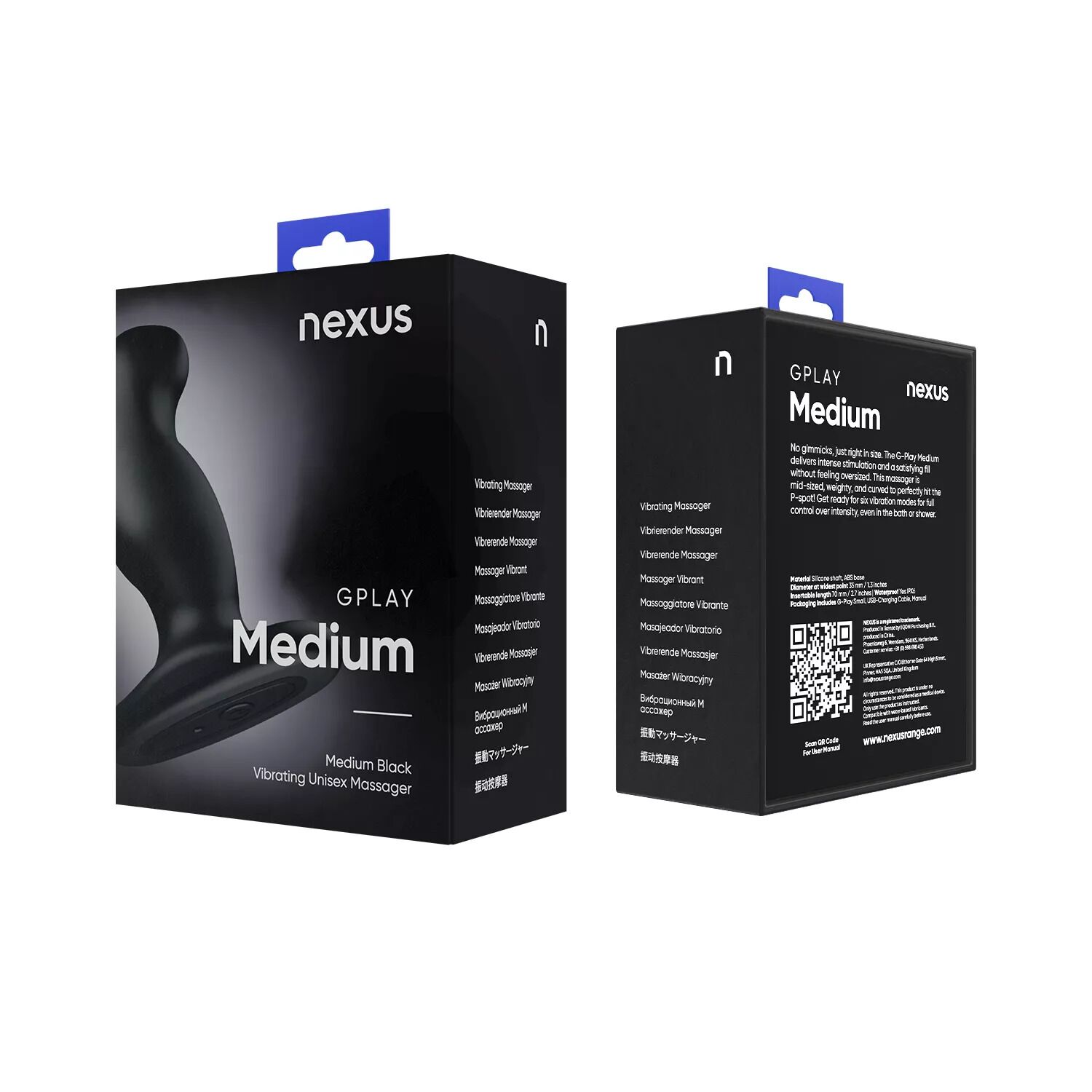 Вібромасажер простати nexus g play plus m black, макс. діаметр 3 см, перезаряджуваний