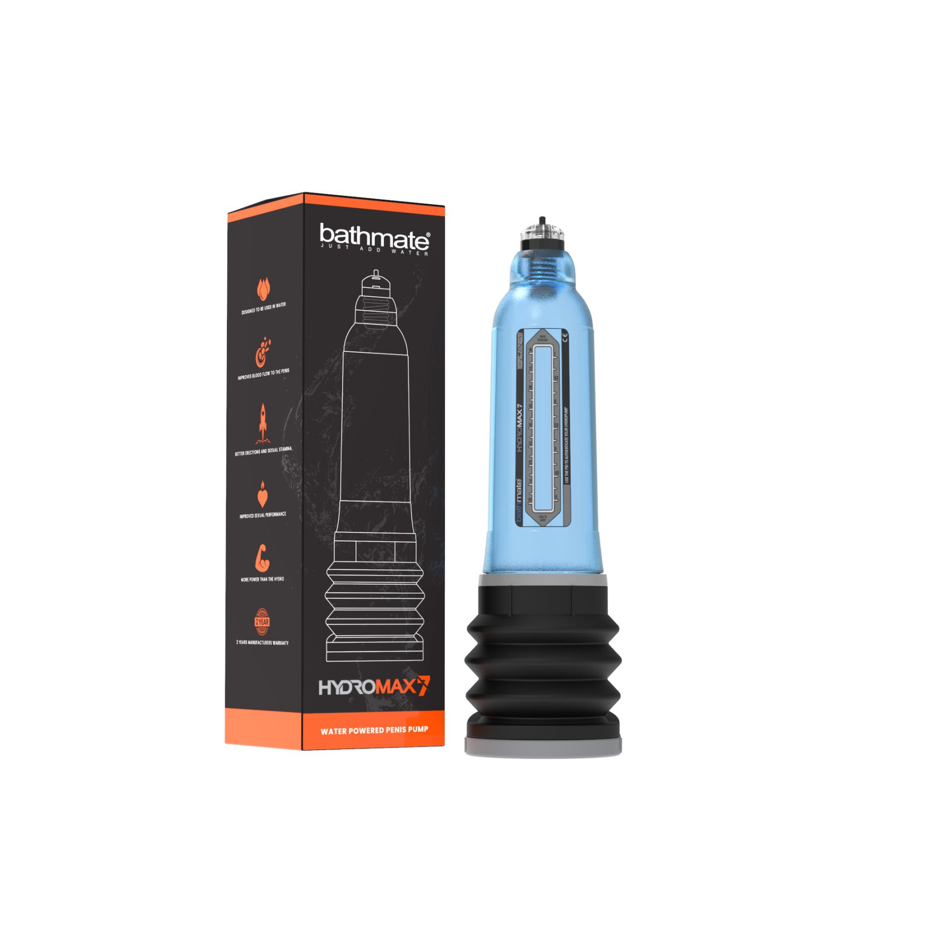 Гідропомпа bathmate hydromax 7 blue, для члена довжиною від 12,5 до 18 см, діаметр до 5,2 см Гідропомпа bathmate hydromax 7 blue, для члена довжиною від 12,5 до 18 см, діаметр до 5,2 см