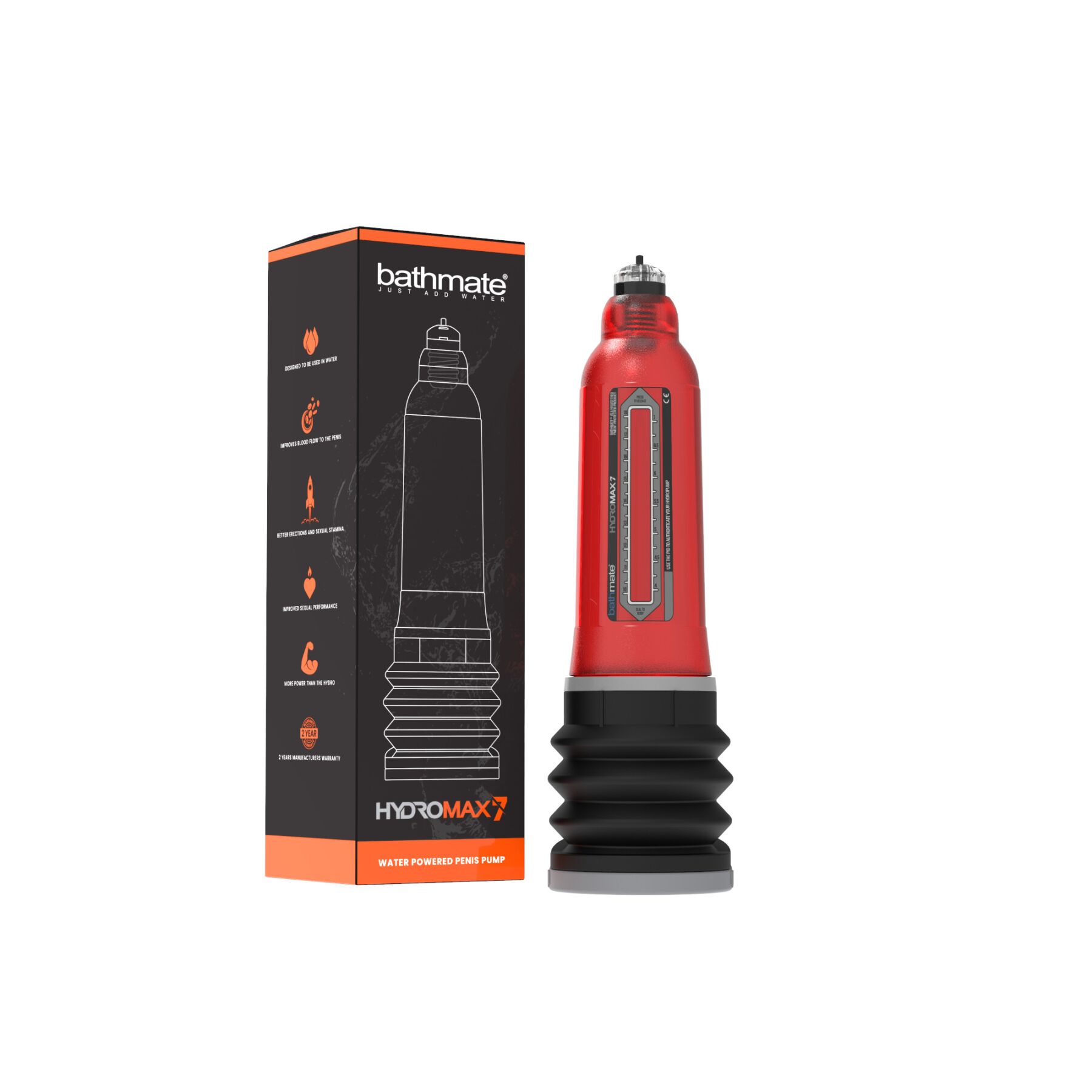 Гідропомпа bathmate hydromax 7 red, для члена довжиною від 12,5 до 18 см, діаметр до 5,2 см Гідропомпа bathmate hydromax 7 red, для члена довжиною від 12,5 до 18 см, діаметр до 5,2 см
