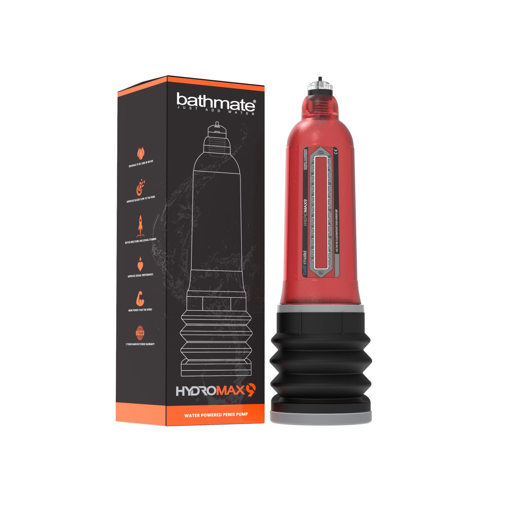 Гідропомпа bathmate hydromax 9 red, для члена довжиною від 18 до 23 см, діаметр до 5,5 см Гідропомпа bathmate hydromax 9 red, для члена довжиною від 18 до 23 см, діаметр до 5,5 см