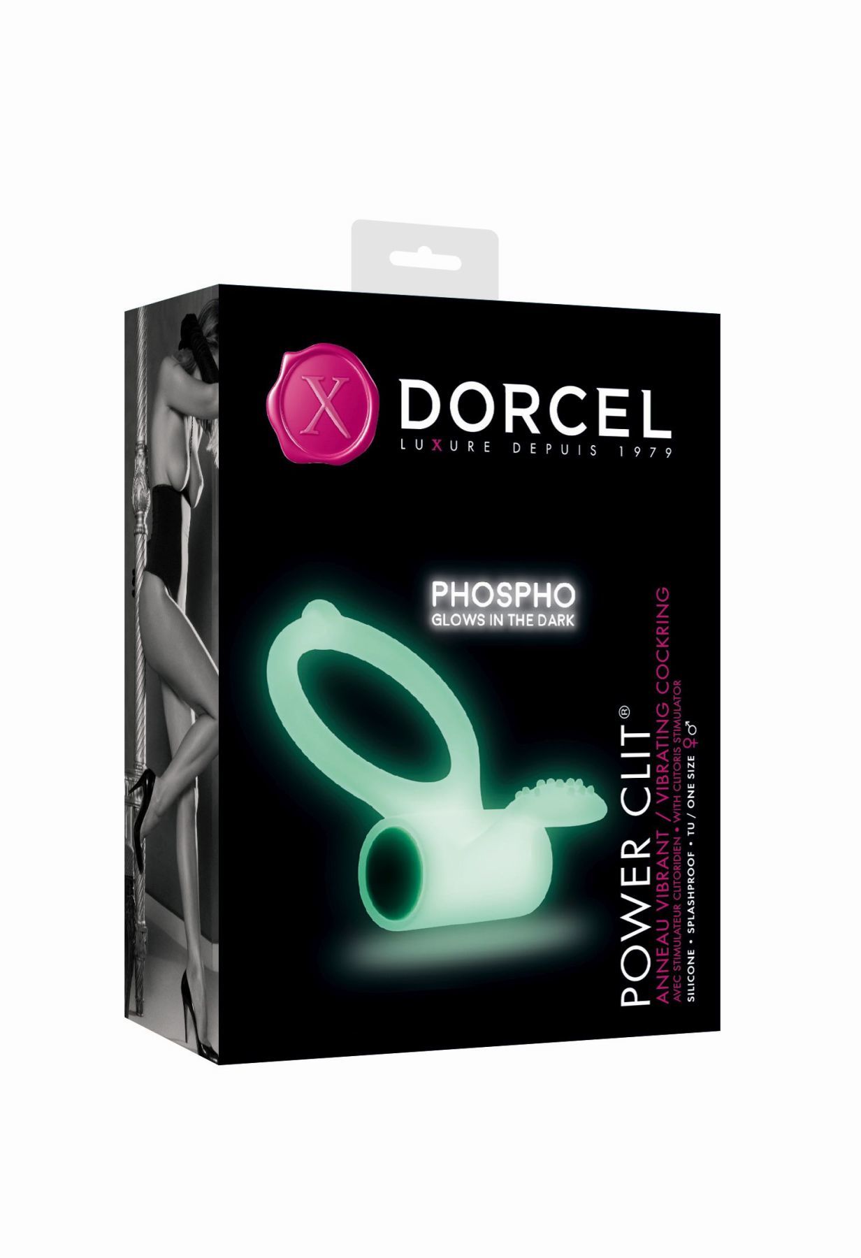 Ерекційне кільце dorcel power clit white phospho з вібрацією, біле, світиться в темряві Ерекційне кільце dorcel power clit white phospho з вібрацією, біле, світиться в темряві