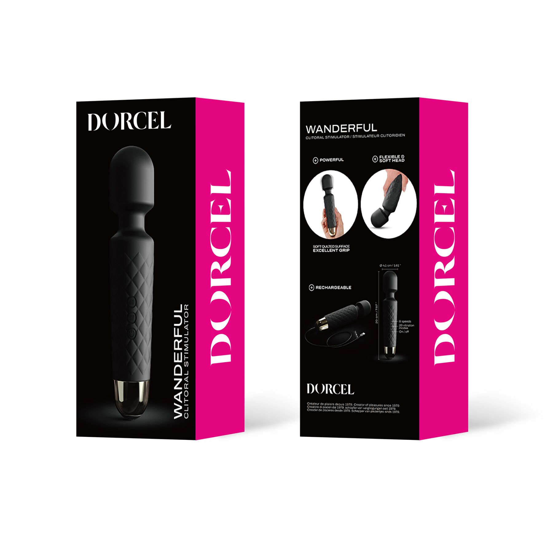 Мінівібромасажер dorcel wand wanderful black потужний, водонепроникний, 18 режимів роботи Мінівібромасажер dorcel wand wanderful black потужний, водонепроникний, 18 режимів роботи
