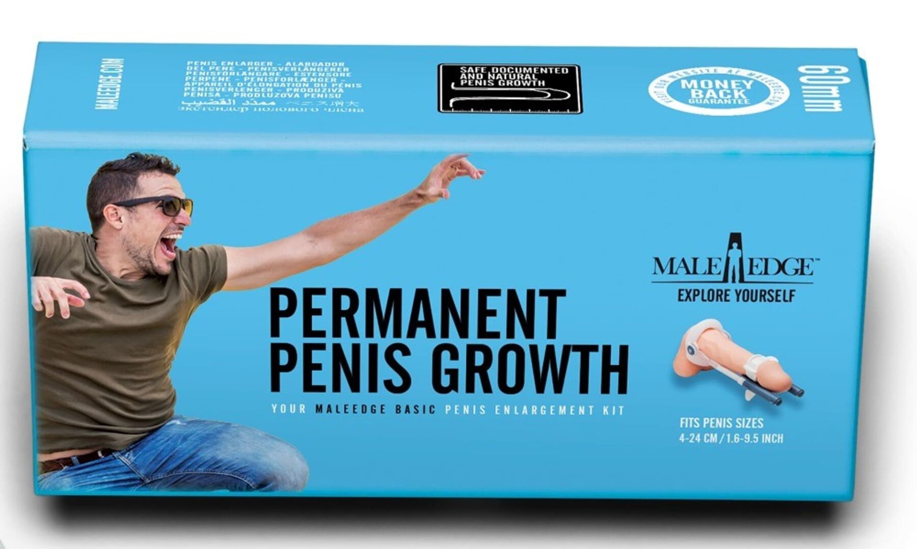 Екстендер для збільшення члена male edge basic, ремінцевий, маса всього 65 г, міцний пластик Екстендер для збільшення члена male edge basic, ремінцевий, маса всього 65 г, міцний пластик