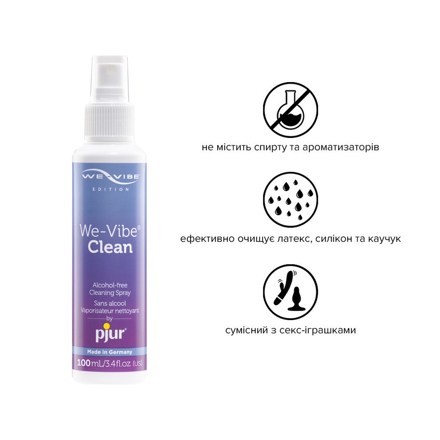 Антибактеріальний спрей pjur we vibe clean 100 мл без спирту та ароматизаторів Антибактеріальний спрей pjur we vibe clean 100 мл без спирту та ароматизаторів