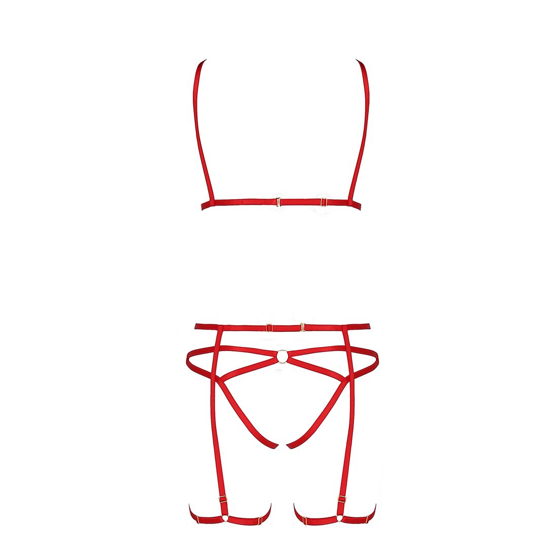 Комплект білизни passion exclusive magali set openbra l/xl, red, стрепи, ліф, трусики і пояс Комплект білизни passion exclusive magali set openbra l/xl, red, стрепи, ліф, трусики і пояс