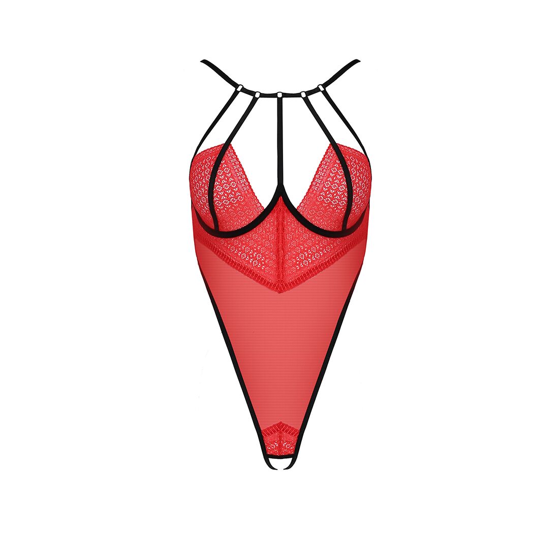 Боді з високим вирізом стегна passion exclusive akita body l/xl, red