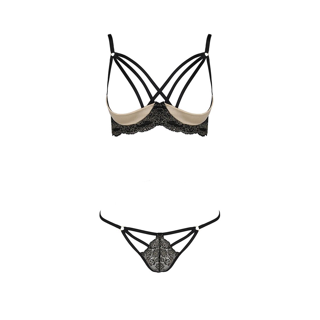 Комплект білизни passion exclusive valery set openbra xxl/xxxl black, стрепи, трусики, відкритий ліф Комплект білизни passion exclusive valery set openbra xxl/xxxl black, стрепи, трусики, відкритий ліф