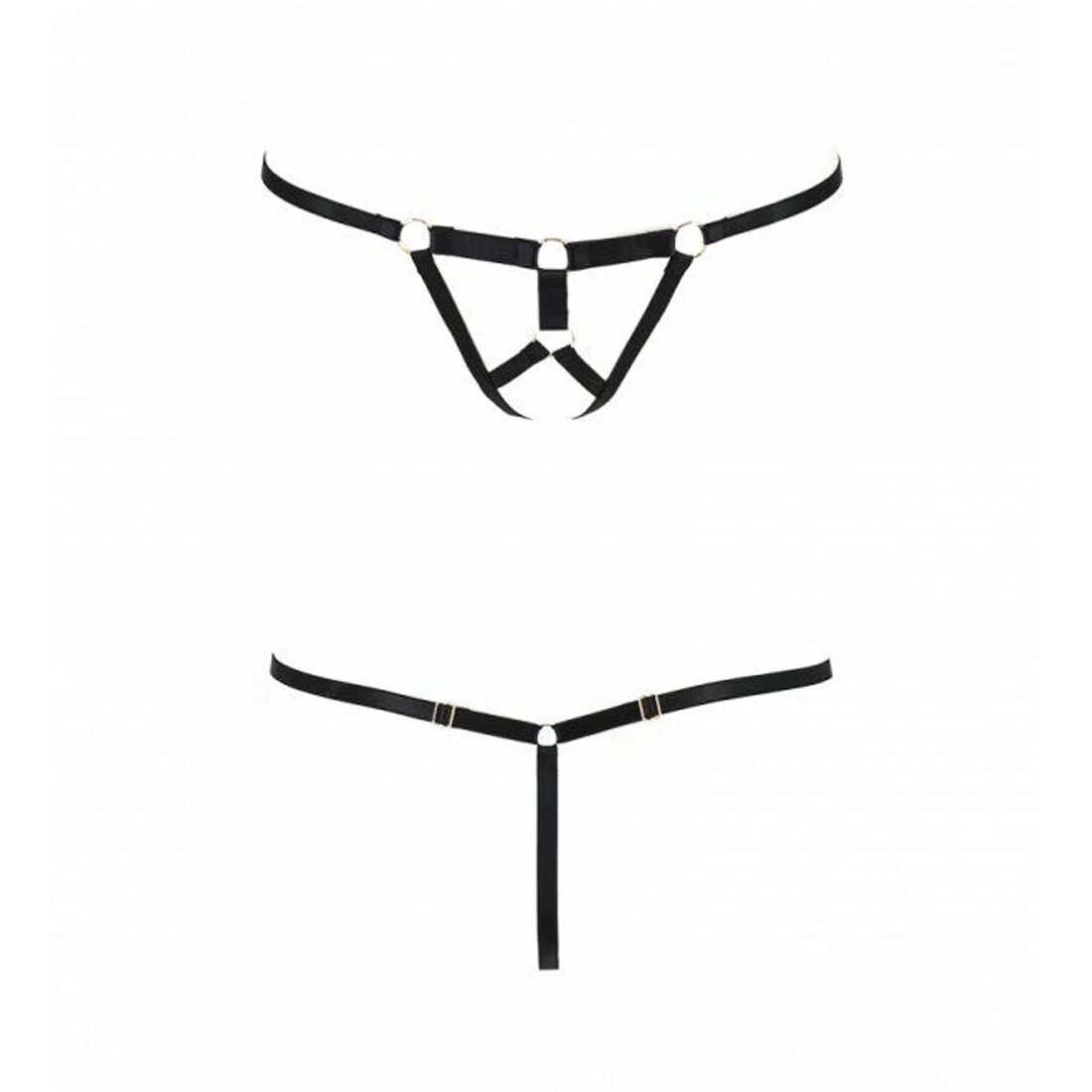 Трусики стрінги зі стреп passion exclusive armanda thong l/xl, black Трусики стрінги зі стреп passion exclusive armanda thong l/xl, black