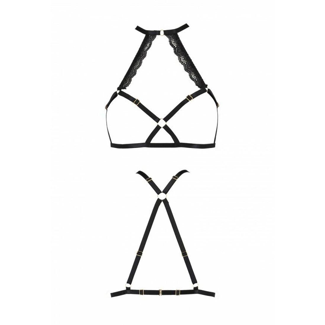 Портупея зі стреп з мереживом passion exclusive lorry bra l/xl, black Портупея зі стреп з мереживом passion exclusive lorry bra l/xl, black