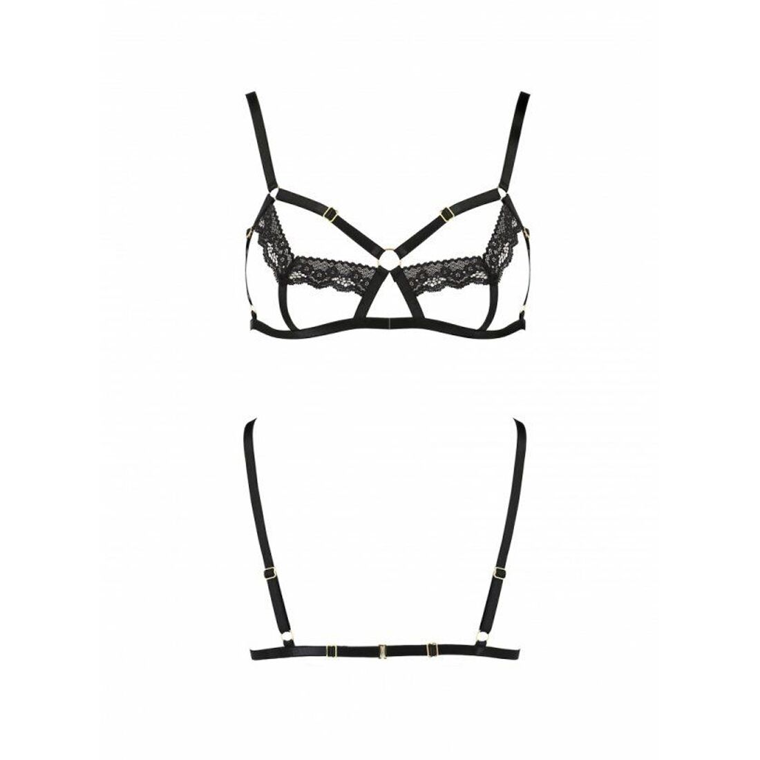 Бюстгальтер стрепи з мереживом passion exclusive solon bra l/xl, black Бюстгальтер стрепи з мереживом passion exclusive solon bra l/xl, black