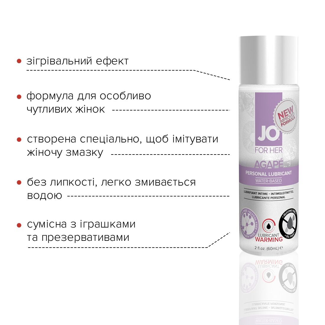Розігрівальна змазка jo agape — warming (60 мл) без гліцерину, гліколю та парабенів Розігрівальна змазка jo agape — warming (60 мл) без гліцерину, гліколю та парабенів
