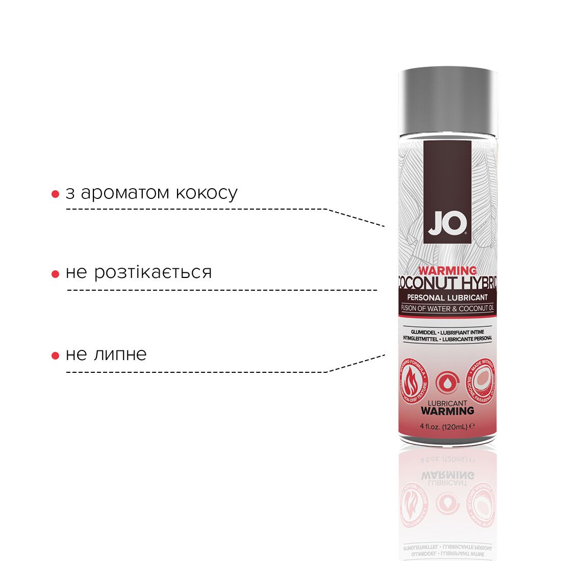Розігрівальна змазка крем з кокосовою олією jo coconut hybrid warming (120 мл) біла Розігрівальна змазка крем з кокосовою олією jo coconut hybrid warming (120 мл) біла