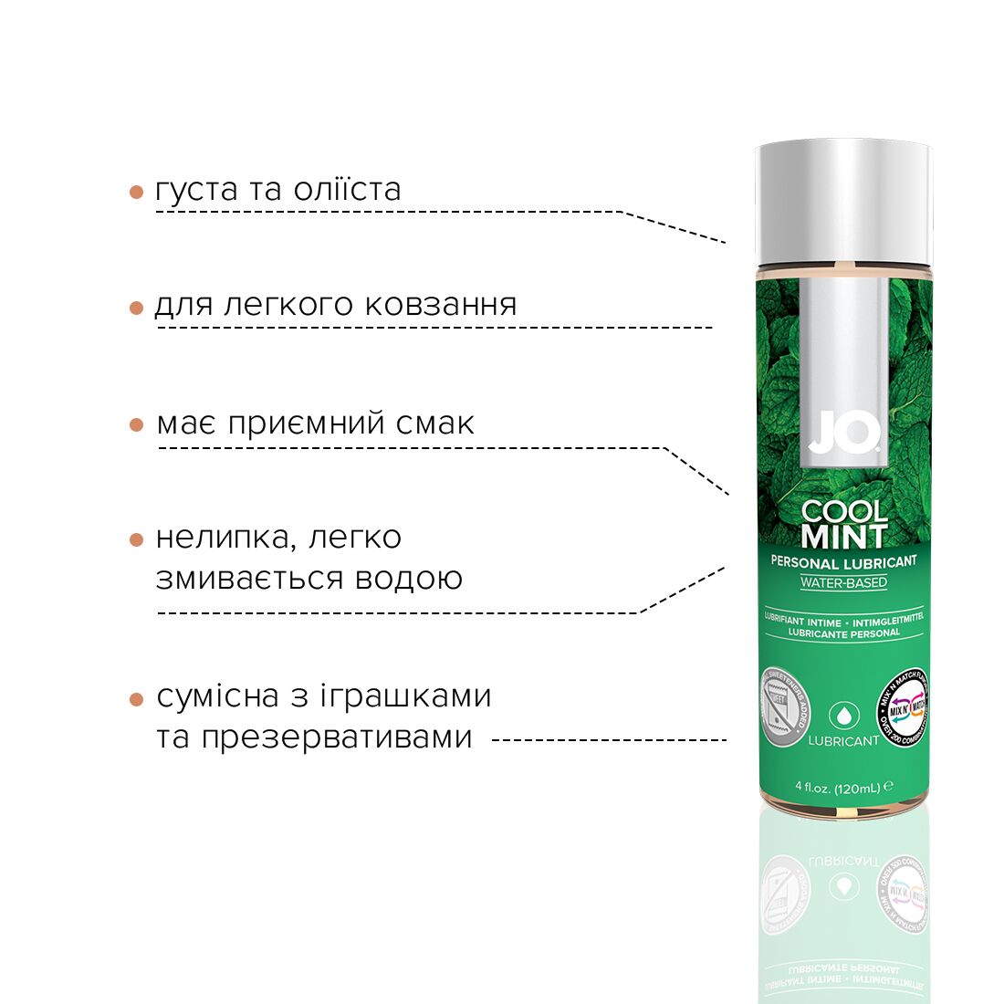 Змазка на водній основі jo h2o — cool mint (120 мл) без цукру, рослинний гліцерин Змазка на водній основі jo h2o — cool mint (120 мл) без цукру, рослинний гліцерин