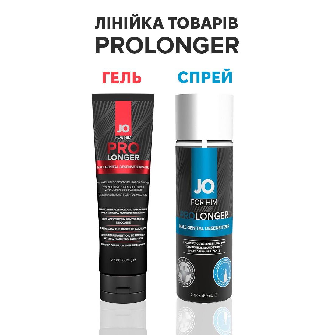 Пролонгувальний спрей jo prolonger spray with benzocaine (60 мл) не містить мінеральних масел Пролонгувальний спрей jo prolonger spray with benzocaine (60 мл) не містить мінеральних масел