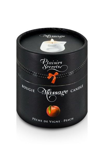 Масажна свічка plaisirs secrets peach (80 мл) подарункова упаковка, керамічний посуд Масажна свічка plaisirs secrets peach (80 мл) подарункова упаковка, керамічний посуд