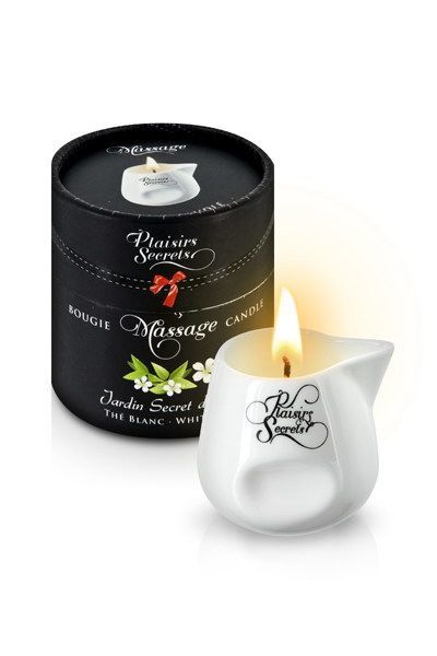 Масажна свічка plaisirs secrets white tea (80 мл) подарункова упаковка, керамічний посуд Масажна свічка plaisirs secrets white tea (80 мл) подарункова упаковка, керамічний посуд