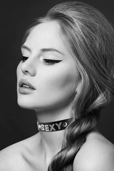 Чокер зі стразами bijoux pour toi sexy, натуральна шкіра Чокер зі стразами bijoux pour toi sexy, натуральна шкіра