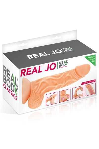 Фалоімітатор із рухомою крайньою плоттю real body — real jo, діаметр 4 см, tpe Фалоімітатор із рухомою крайньою плоттю real body — real jo, діаметр 4 см, tpe
