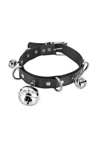 Нашийник c дзвіночками fetish tentation choker bells, екошкіра Нашийник c дзвіночками fetish tentation choker bells, екошкіра