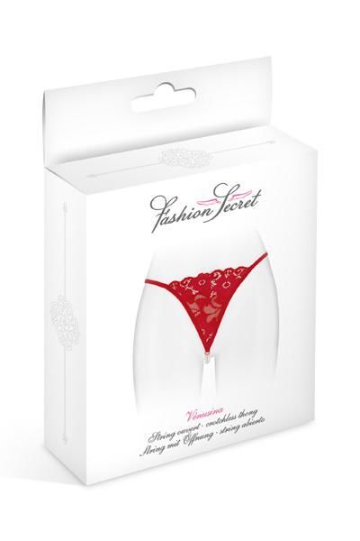 Трусики стрінги з перлинною ниткою fashion secret venusina red Трусики стрінги з перлинною ниткою fashion secret venusina red
