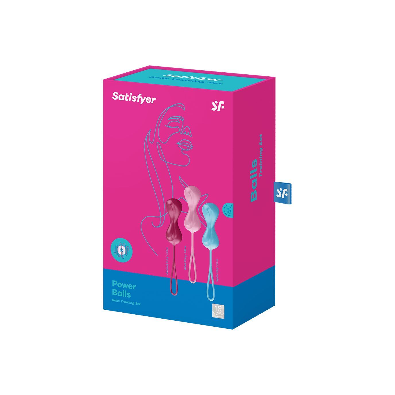 Вагінальні кульки satisfyer power balls (3 пари), діаметр 3,4см, маса 60 76 92г, з кулькою всередині Вагінальні кульки satisfyer power balls (3 пари), діаметр 3,4см, маса 60 76 92г, з кулькою всередині