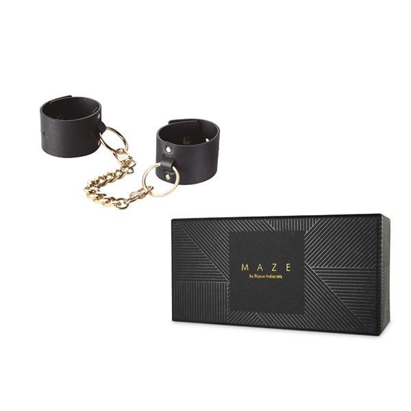 Наручники bijoux indiscrets maze — wide cuffs black Наручники bijoux indiscrets maze — wide cuffs black