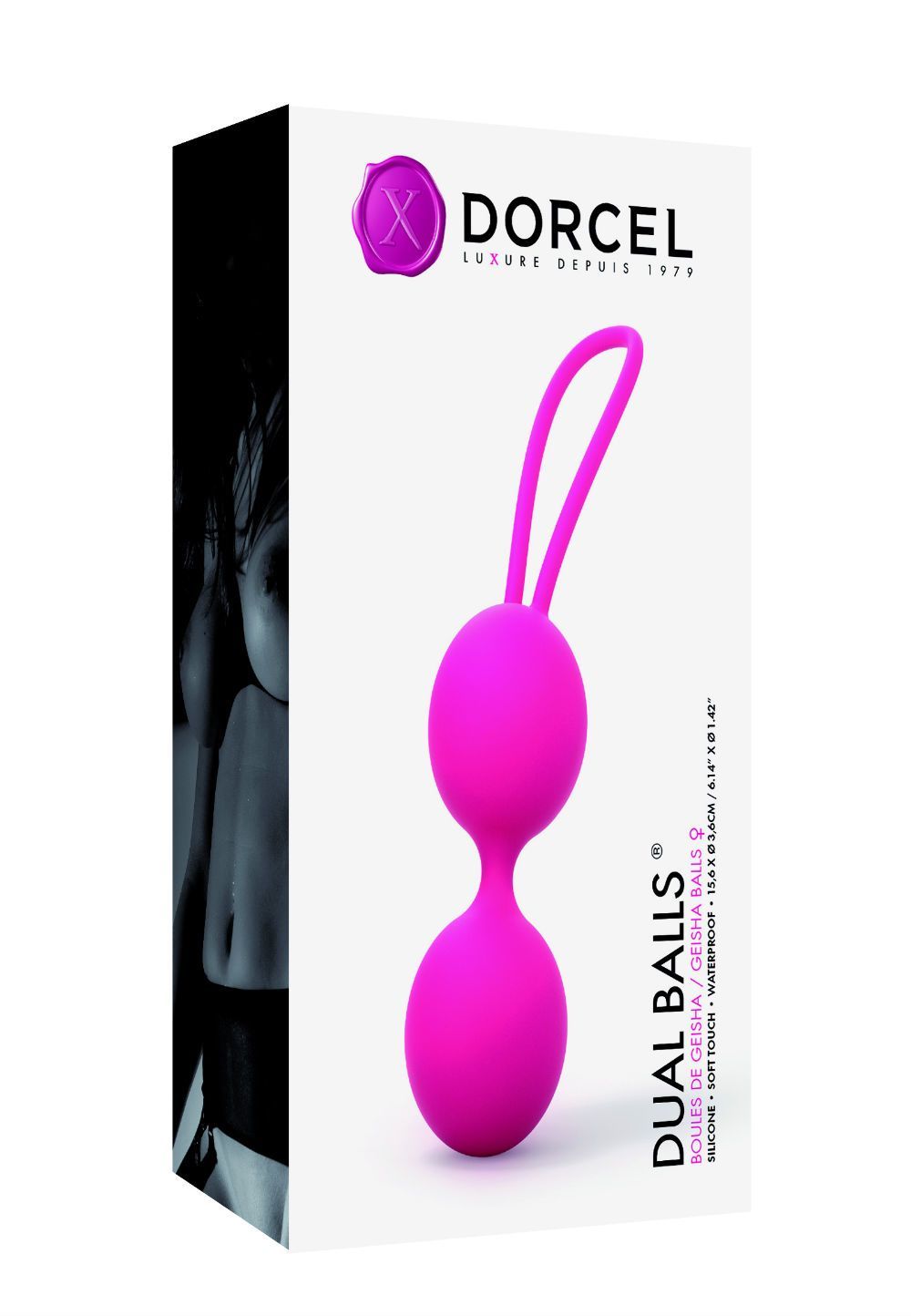 Вагінальні кульки dorcel dual balls magenta, діаметр 3,6см, вага 55гр