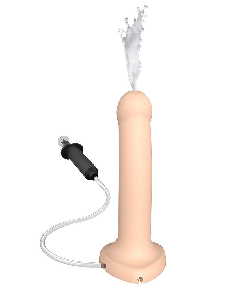 Фалоімітатор, що кінчає strap on me dildo cum flesh, діаметр 3,6 см, силікон, насадка для страпону Фалоімітатор, що кінчає strap on me dildo cum flesh, діаметр 3,6 см, силікон, насадка для страпону