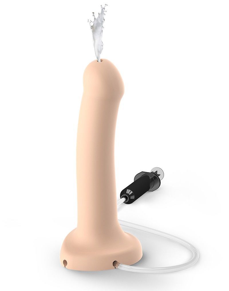 Фалоімітатор, що кінчає strap on me dildo cum flesh, діаметр 3,6 см, силікон, насадка для страпону Фалоімітатор, що кінчає strap on me dildo cum flesh, діаметр 3,6 см, силікон, насадка для страпону