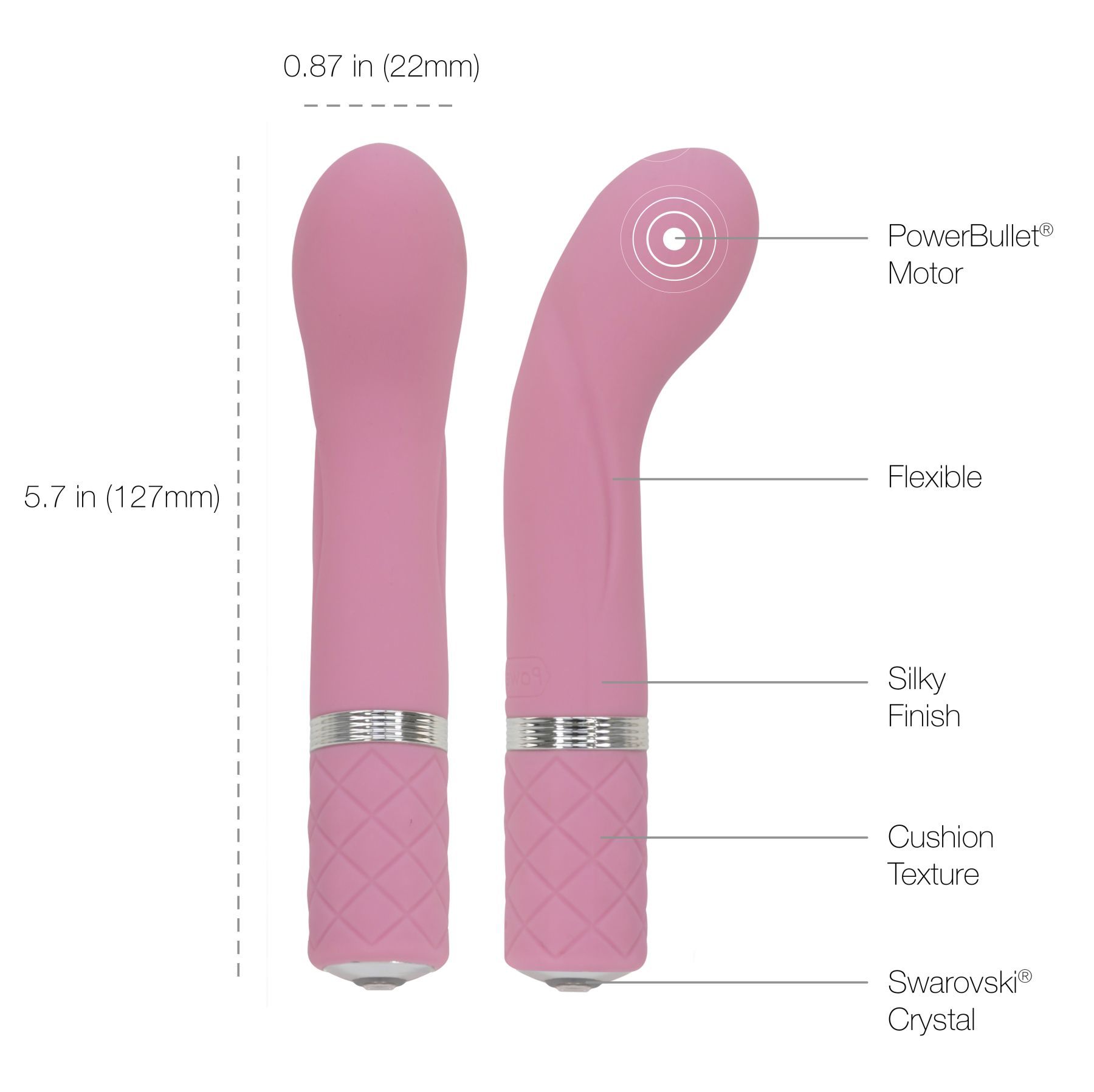 Розкішний вібратор pillow talk racy pink з кристалом swarovski для точки g, подарункове паковання Розкішний вібратор pillow talk racy pink з кристалом swarovski для точки g, подарункове паковання