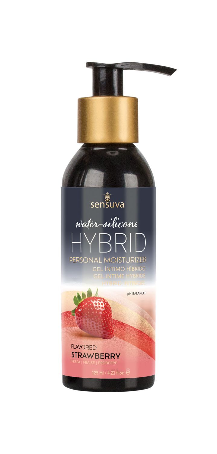 Змазка водно силіконова sensuva hybrid strawberry (125 мл) без цукру, можна для оральних пестощів Змазка водно силіконова sensuva hybrid strawberry (125 мл) без цукру, можна для оральних пестощів