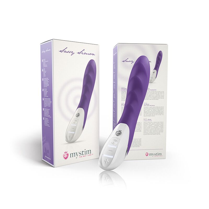 Потужний вібратор mystim sassy simon purple з двома моторами і стимулюючим рельєфом Потужний вібратор mystim sassy simon purple з двома моторами і стимулюючим рельєфом