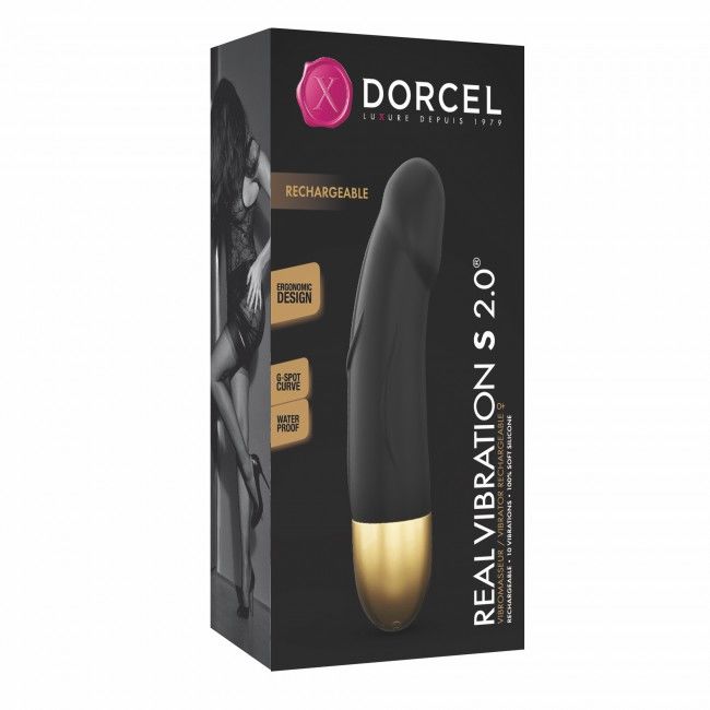 Вібратор dorcel real vibration s gold 2.0, діаметр 3,7см, перезаряджуваний, для точки g Вібратор dorcel real vibration s gold 2.0, діаметр 3,7см, перезаряджуваний, для точки g