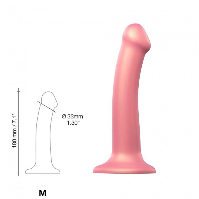 Насадка для страпону strap on me mono density dildo rose m, діам. 3,3 см, одношаровий силікон, гнучк Насадка для страпону strap on me mono density dildo rose m, діам. 3,3 см, одношаровий силікон, гнучк