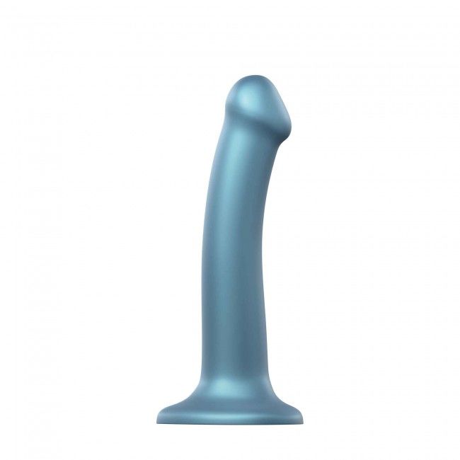 Насадка для страпону strap on me mono density dildo m blue, діам. 3,3 см, одношаровий силікон, гнучк