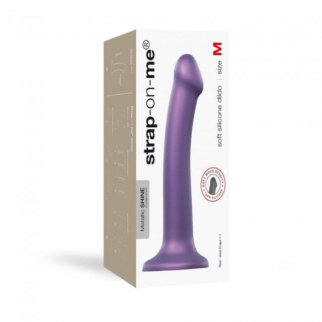 Насадка для страпону strap on me mono density dildo violet m, діам. 3,3 см, одношаровий силікон, гну Насадка для страпону strap on me mono density dildo violet m, діам. 3,3 см, одношаровий силікон, гну