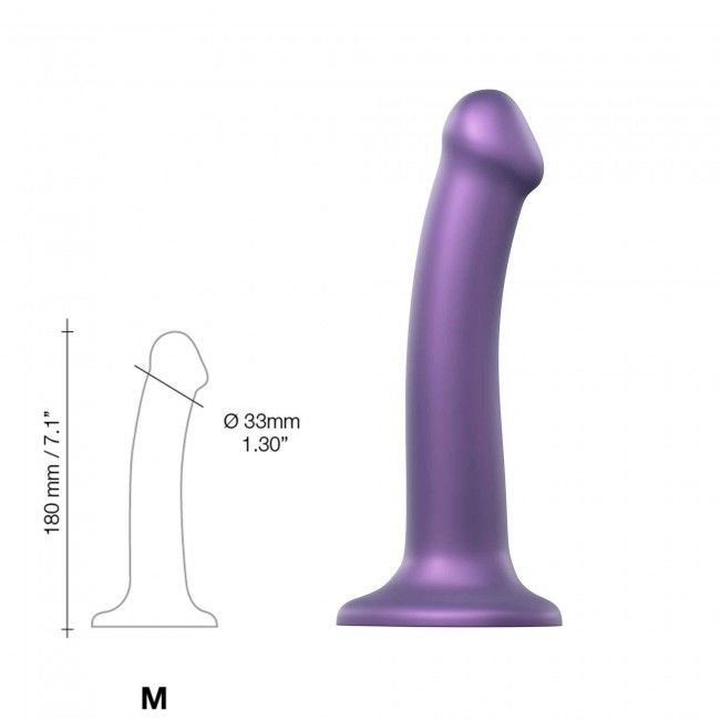 Насадка для страпону strap on me mono density dildo violet m, діам. 3,3 см, одношаровий силікон, гну Насадка для страпону strap on me mono density dildo violet m, діам. 3,3 см, одношаровий силікон, гну