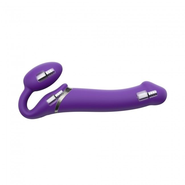 Безремінний страпон з вібрацією strap on me vibrating violet m, діаметр 3,8 см, пульт ДК, регульований Безремінний страпон з вібрацією strap on me vibrating violet m, діаметр 3,8 см, пульт ДК, регульований