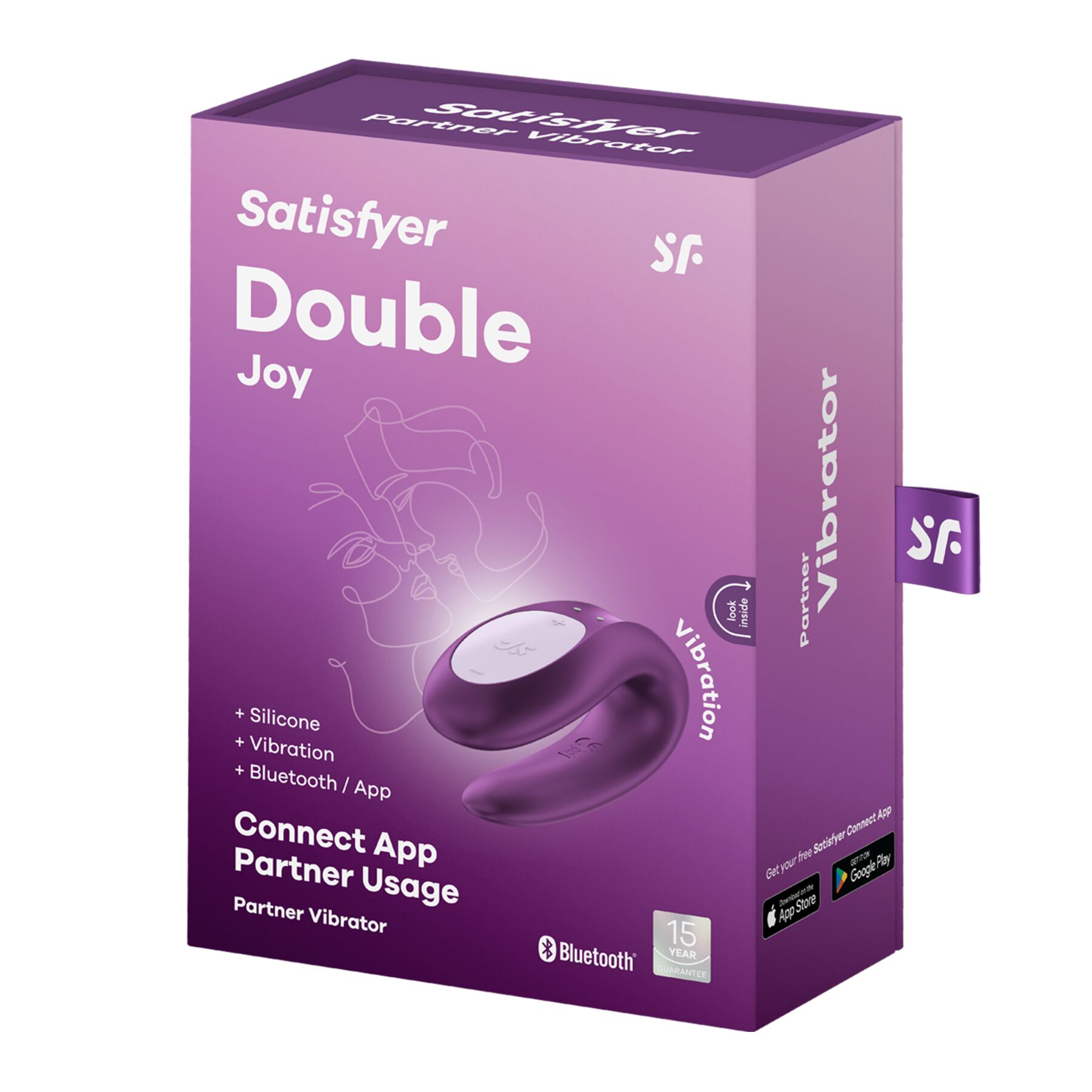 Смарт вібратор для пар satisfyer double joy violet із широким кліторальним стимулятором Смарт вібратор для пар satisfyer double joy violet із широким кліторальним стимулятором