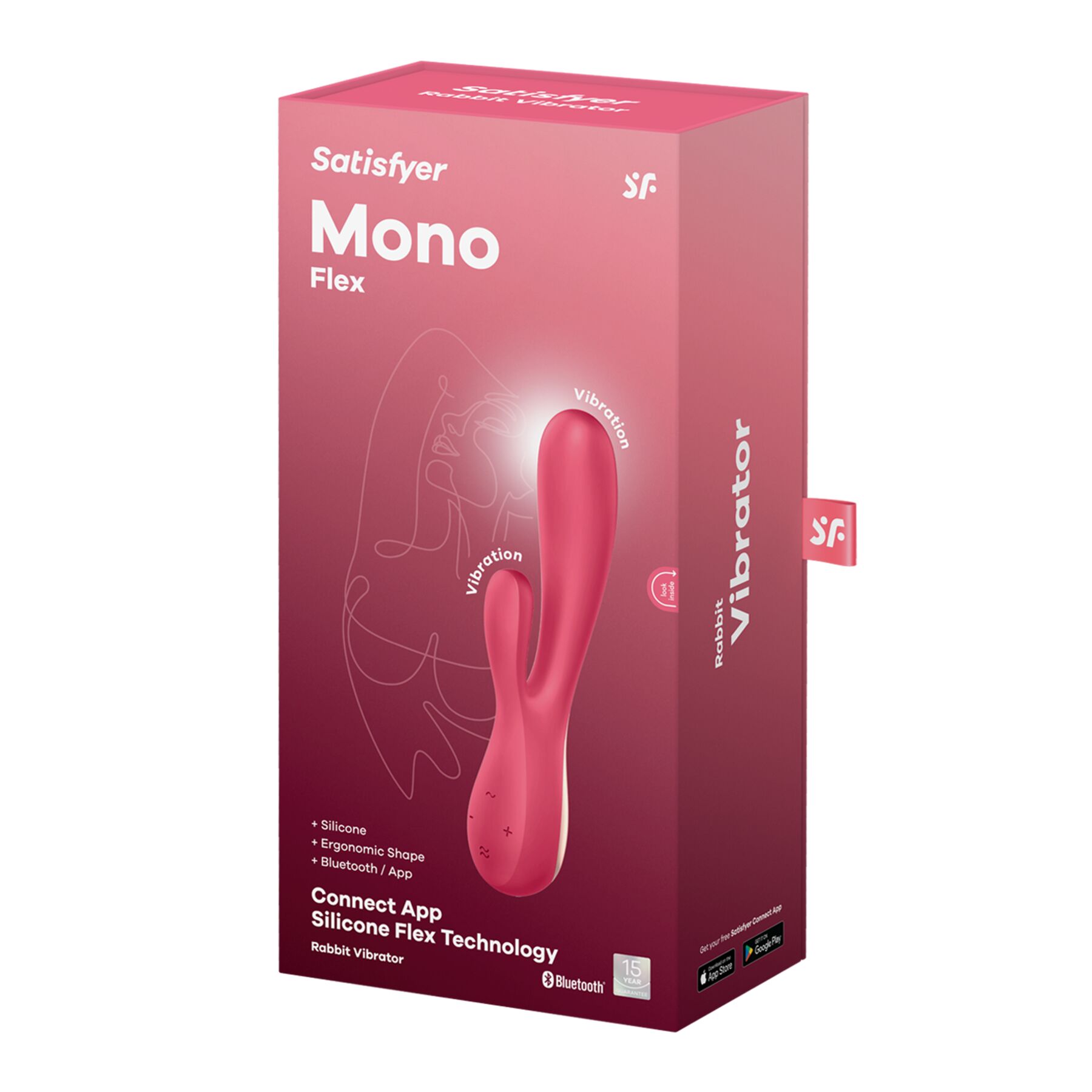 Смарт вібратор кролик satisfyer mono flex red, 2 мотори, керування через інтернет Смарт вібратор кролик satisfyer mono flex red, 2 мотори, керування через інтернет